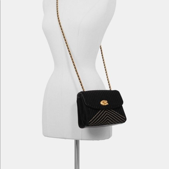 NWT COACH Parker 18 Black Shoulder Bag  Quilting Purse - Picture 1 of 16